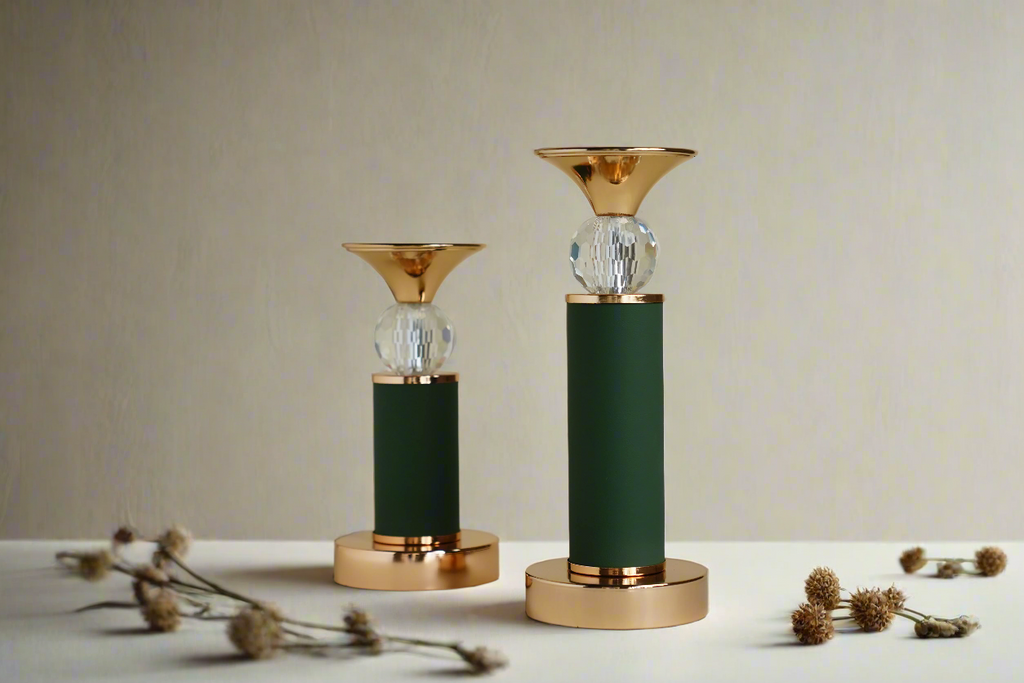 Corium Green Candle Stand Set