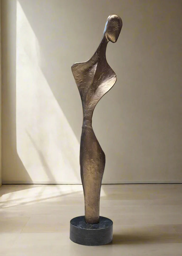 Lady Metal Marble Sculpture (5 feet)