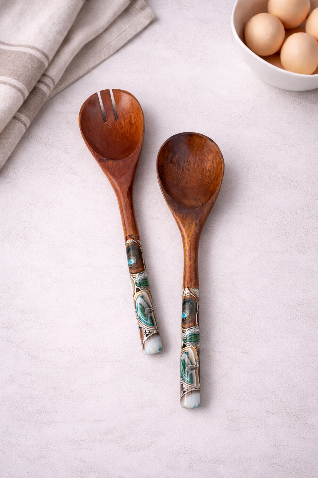 Artisian Wooden Green Salad Servers (Set of 2)