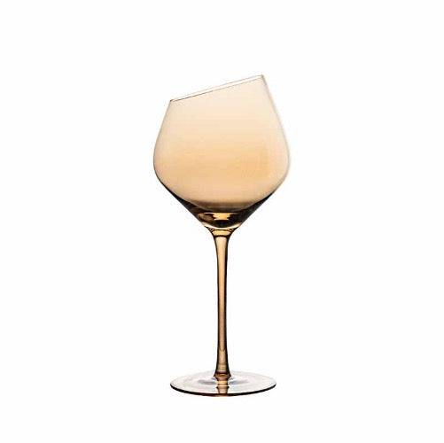 Barware Slanting Gold Wine Glasses (Set of 2)