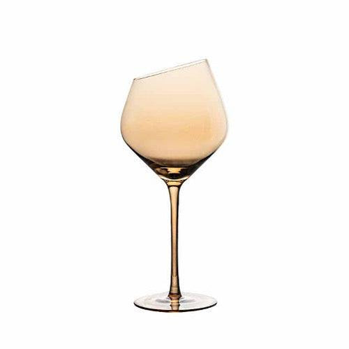 Barware Slanting Gold Wine Glasses (Set of 2)