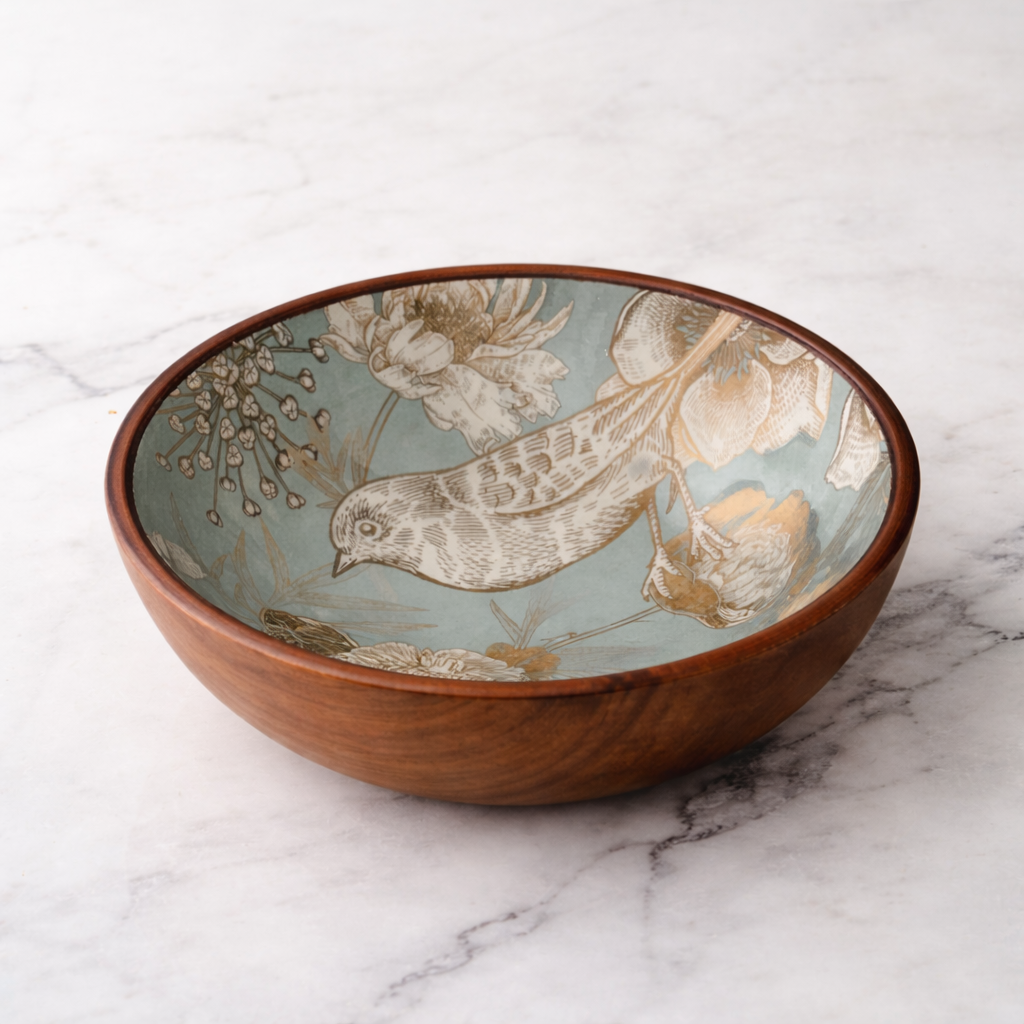 Birds of paradise Wooden Bowl