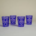 Blue Diamond Cut Glass(Set of 4)