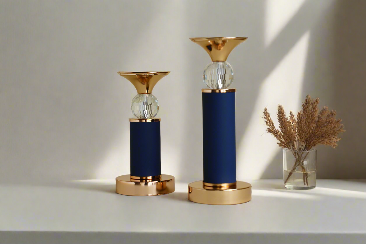 Corium candle stand(Set of 2) Blue