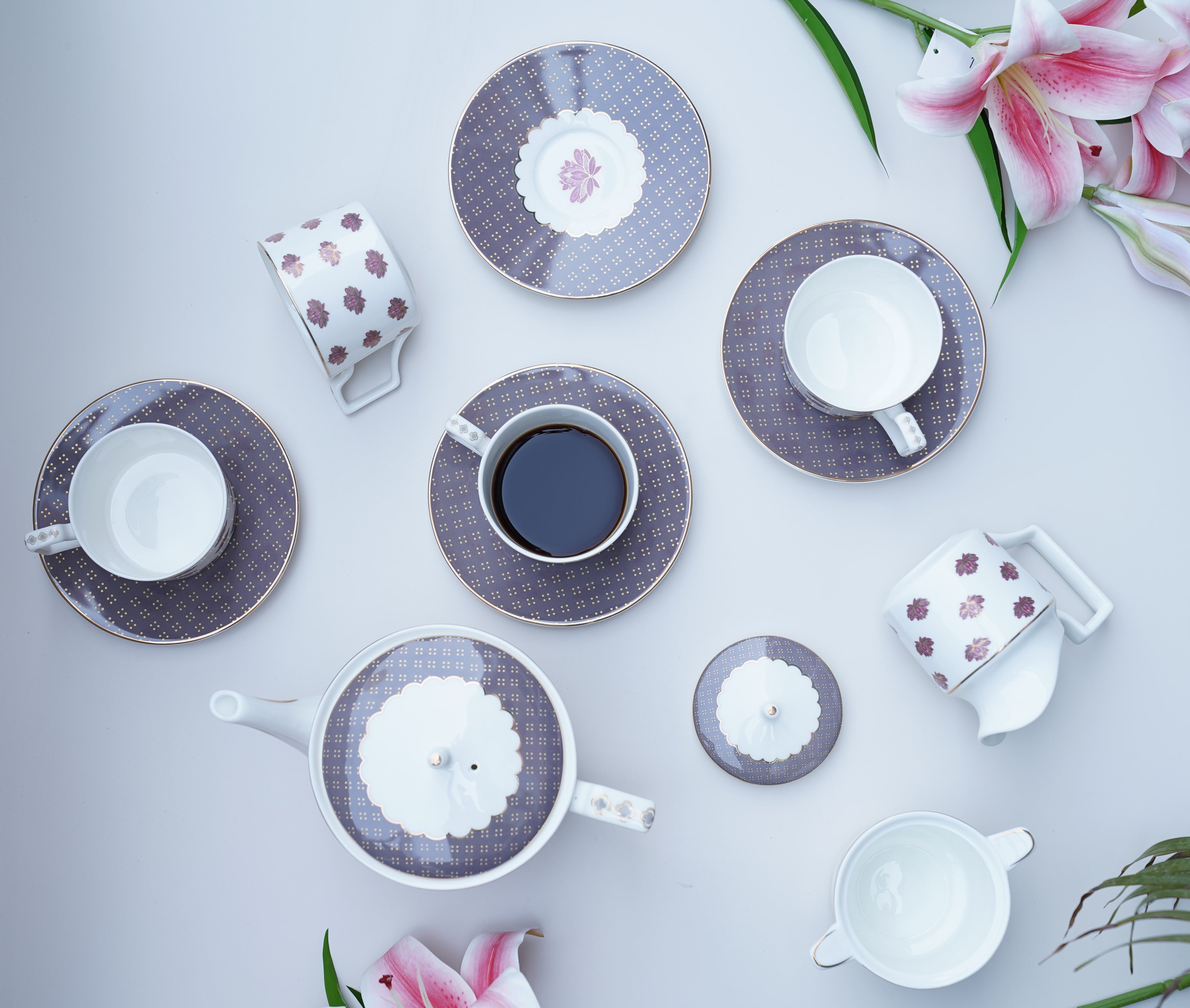 Corporate Bonechina Tea Set ( set of 15 pcs)