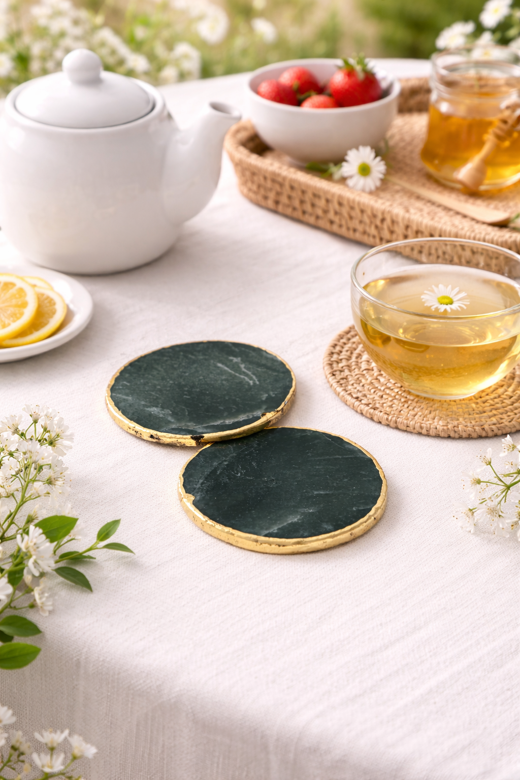 Green Agate Coasters
