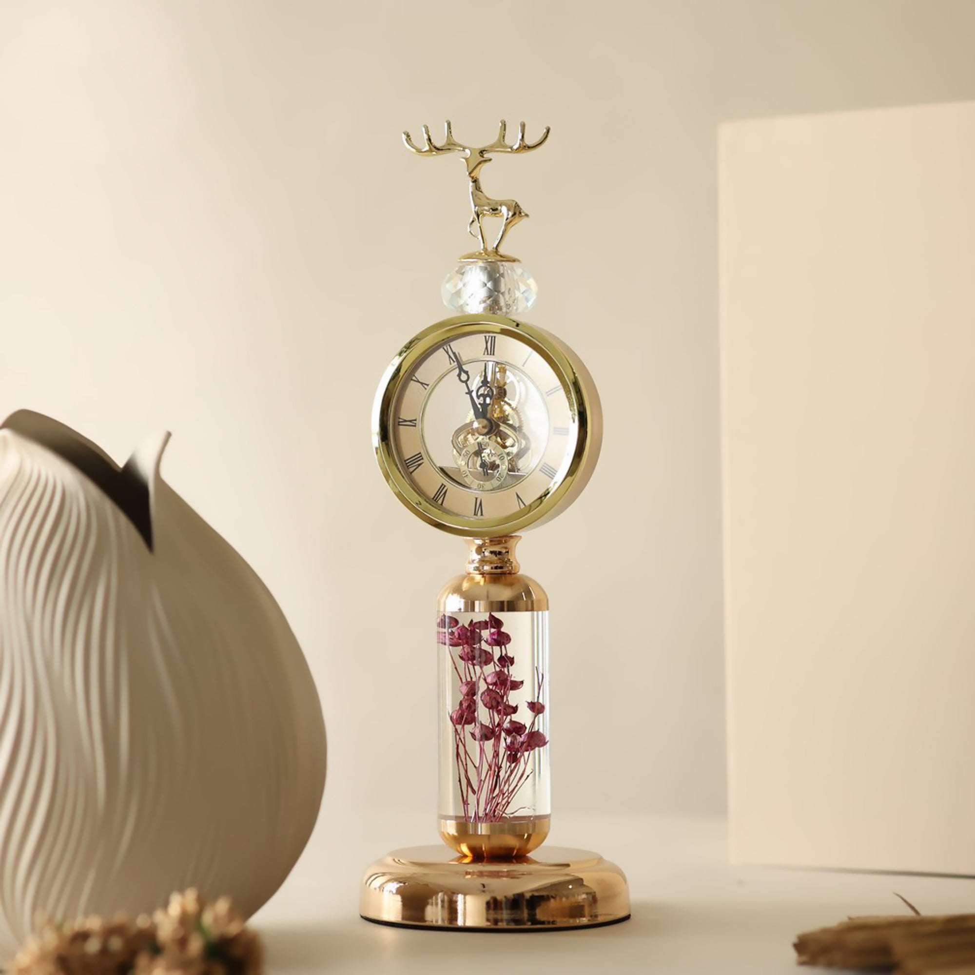 Kheima Modern Office Table Clock (Red)