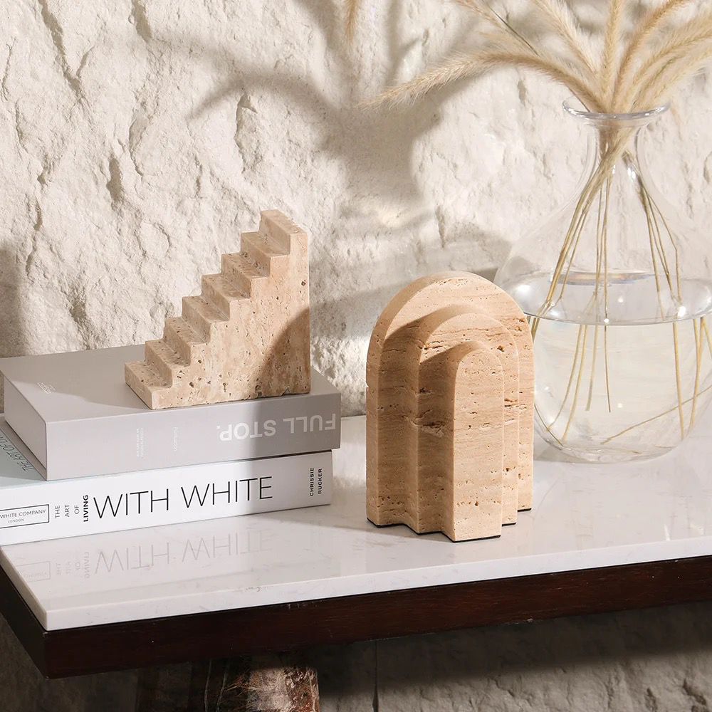 Marmor Travertino Bookend